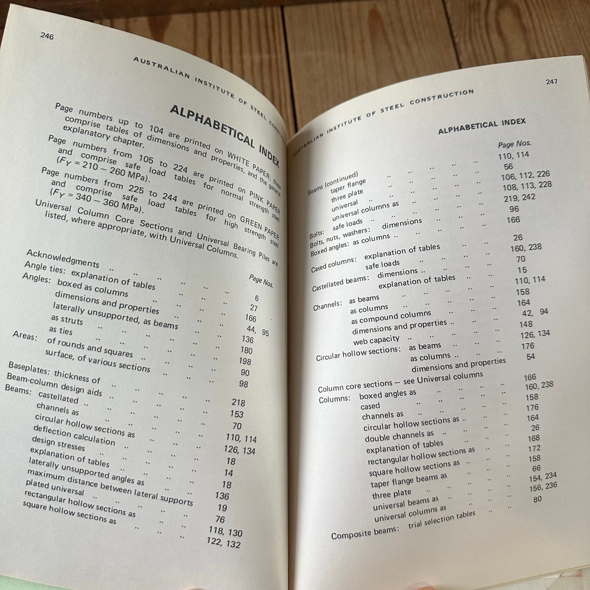 XBN196 Vintage 1974 BOOK SAFE LOAD TABLES for STRUCTURAL STEEL by the AUSTRALIAN INSTITUTE of STEEL CONSTRUCTION