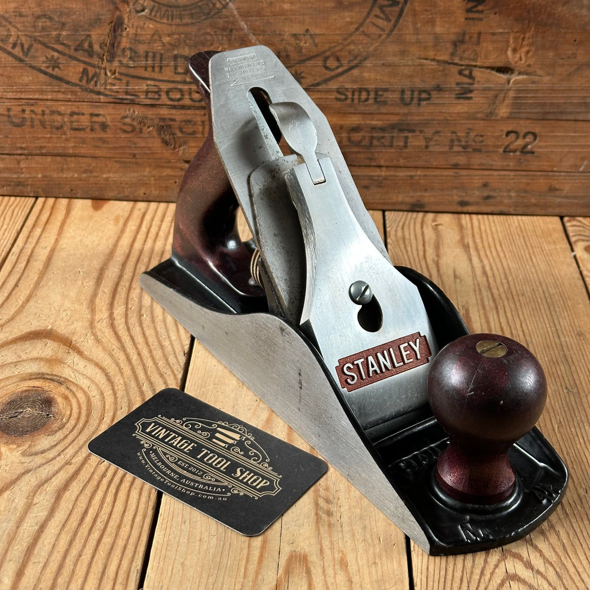 N1822 TIDY! Vintage STANLEY England No.4 1/2 smoothing PLANE