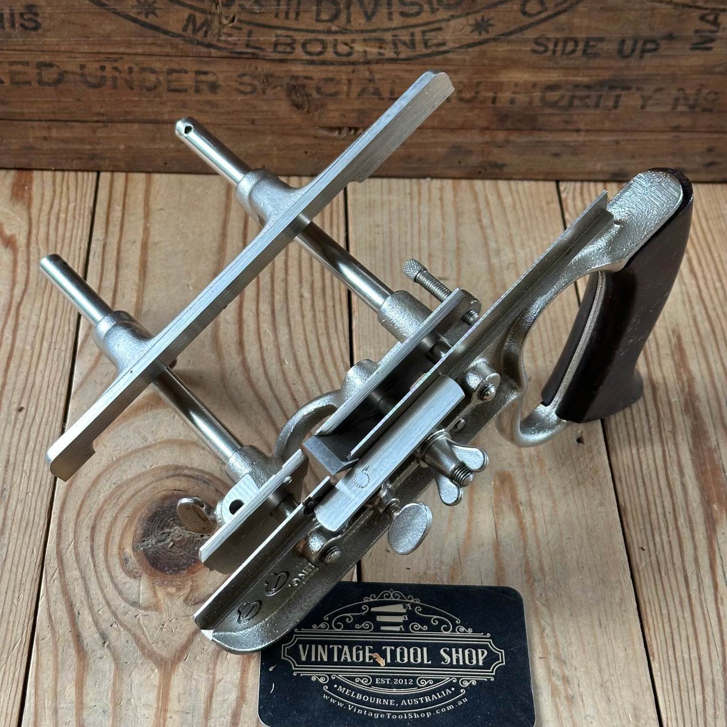 H2492 Vintage STANLEY England No.50S plough PLANE with cutters IOB