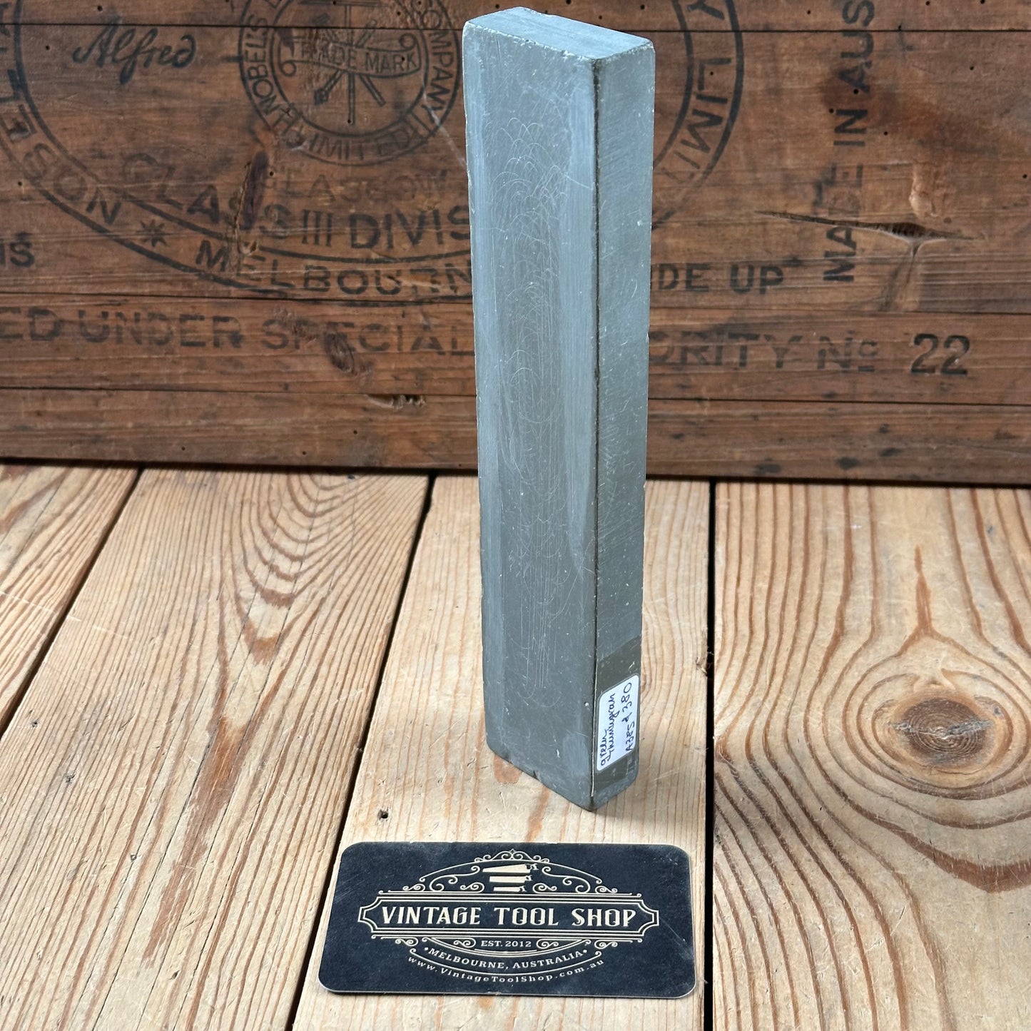A385 Vintage rare 8” GREEN German THURINGIAN slate Razor HONE sharpening stone waterstone