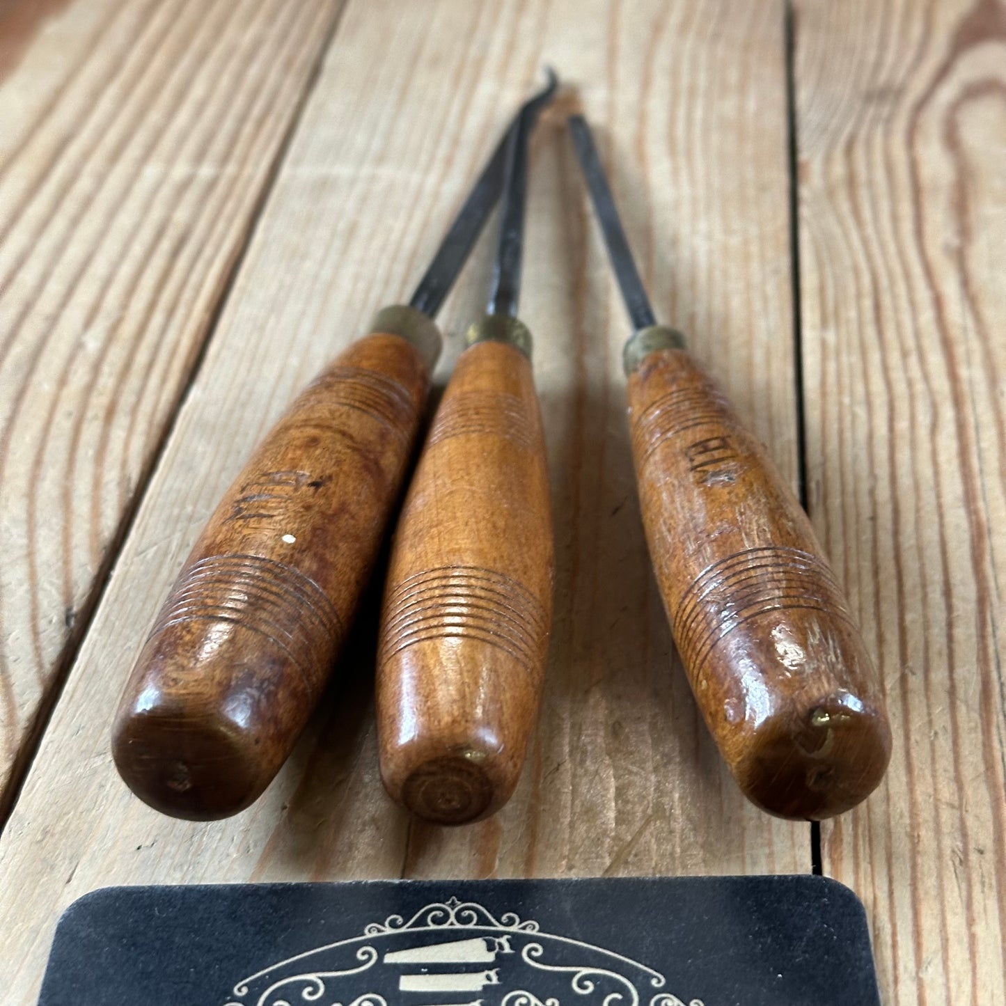 N1768 Vintage 3 x ADDIS SKEW Carving CHISEL Set curved