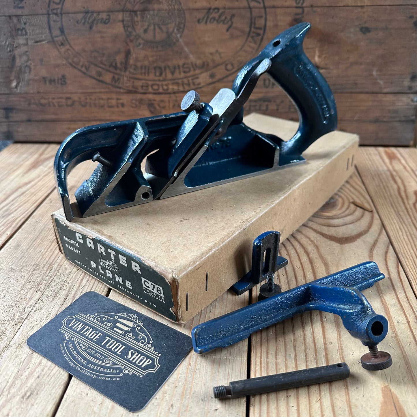 SOLD. N1289 ORIGINAL! Collector Grade Vintage CARTER Australia No:78 Duplex REBATE Rabbet PLANE IOB