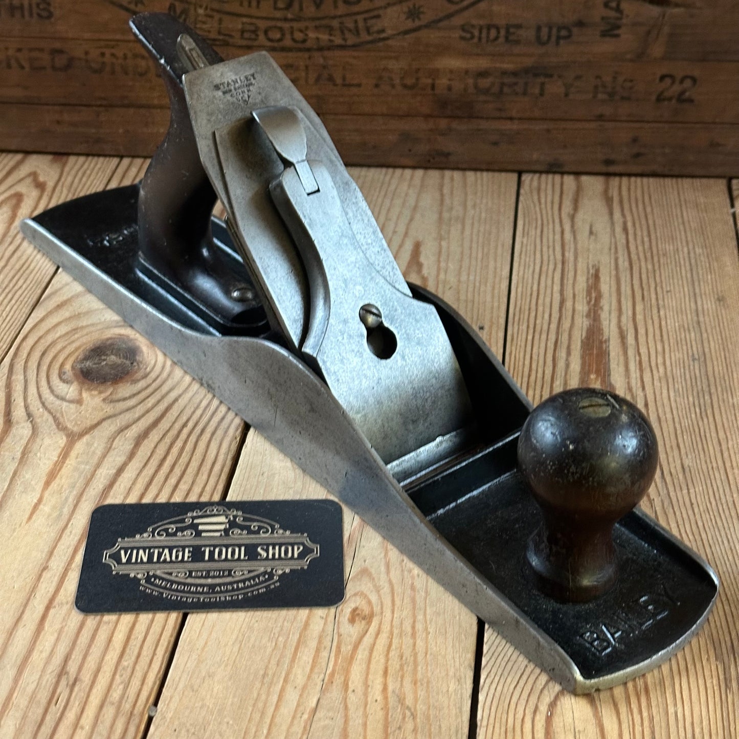 H2489 Vintage STANLEY USA Type 11 No.5 1/2 Corrugated PLANE with Rosewood handles