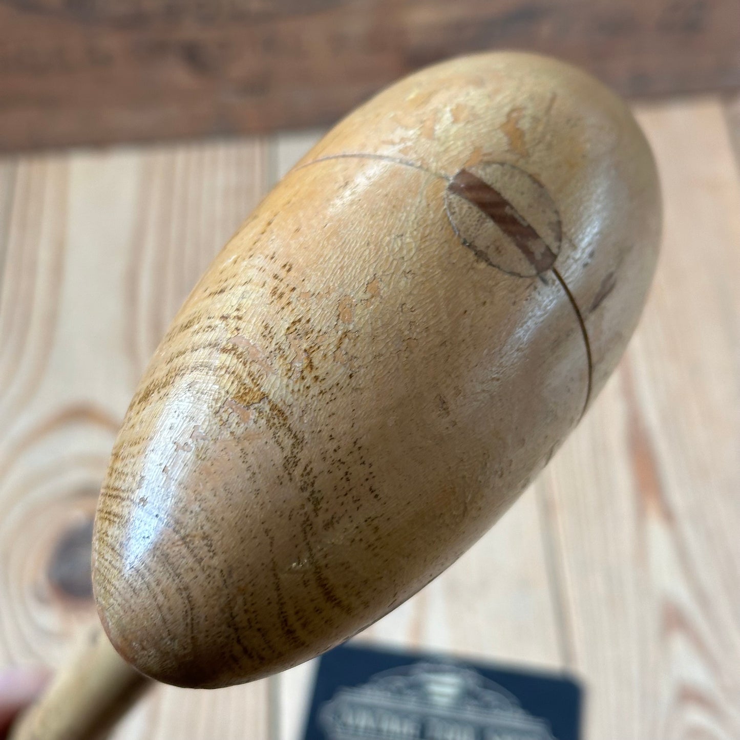 H2440 Vintage HORNBEAM Lead DRESSING STICK plumbers mallet by EMIR London
