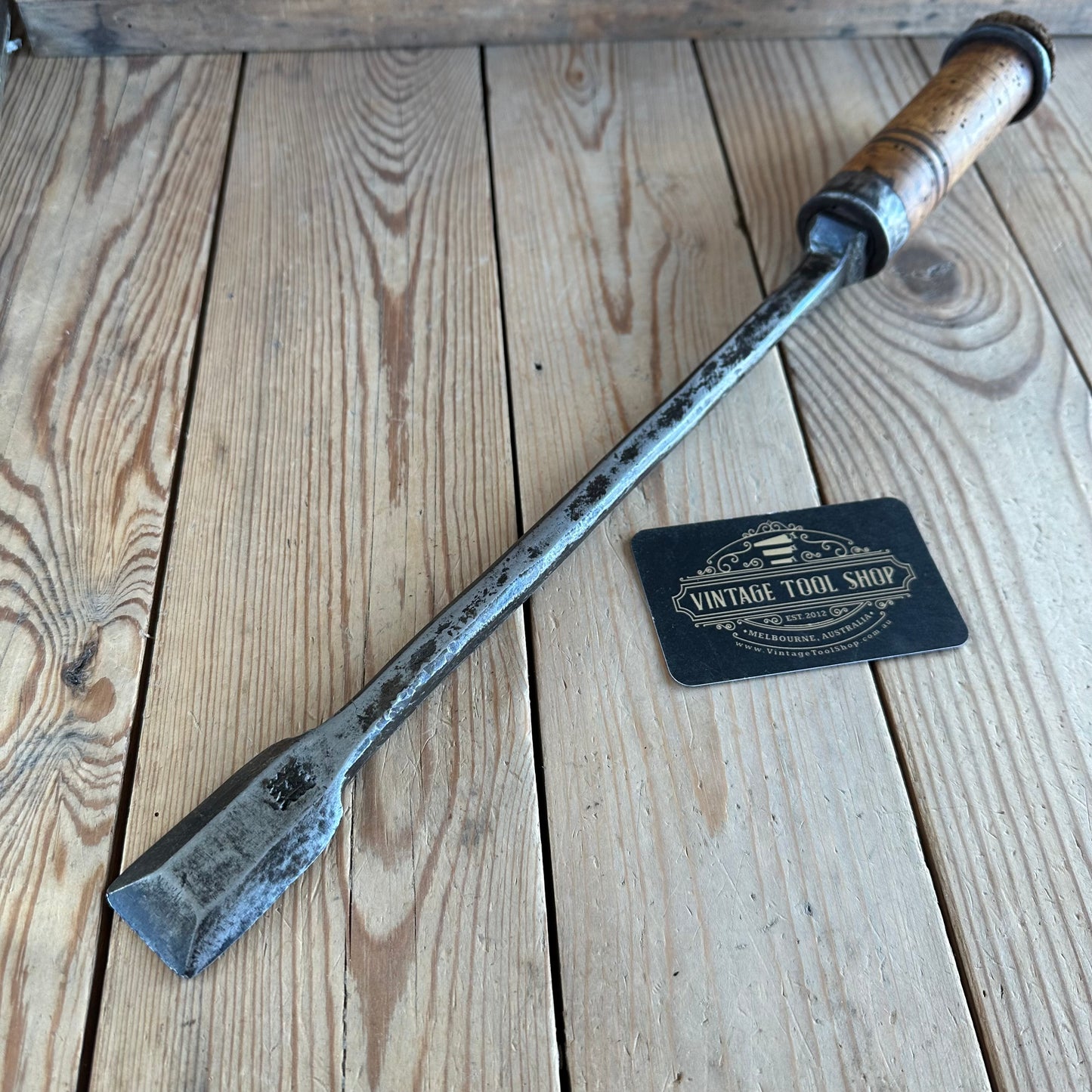 D1907 ANCIENT! Large antique EUROPEAN 460mm long necked SLICK CHISEL