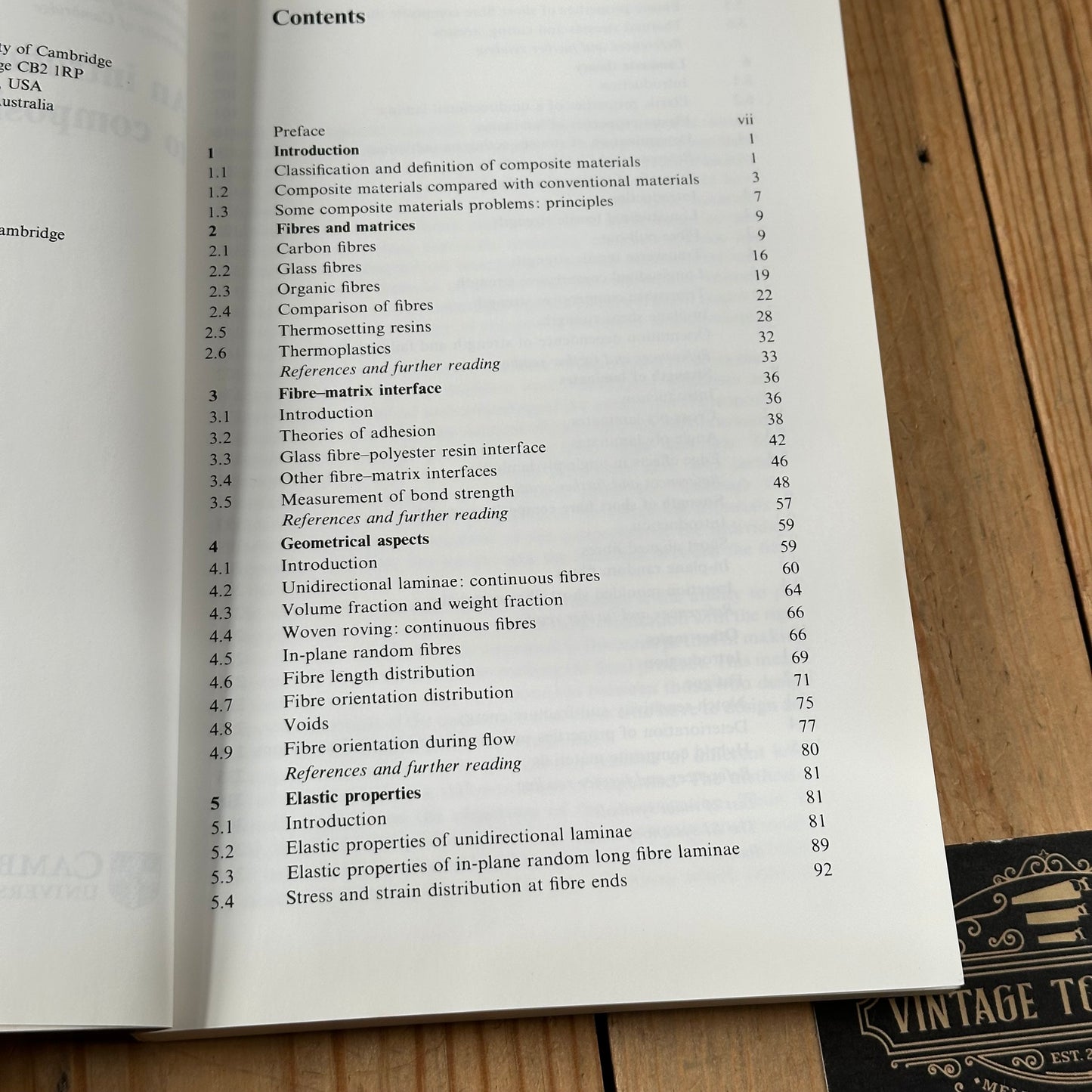 XBN107 Vintage 1993 BOOK An Introduction to COMPOSITE MATERIALS by Derek Hull