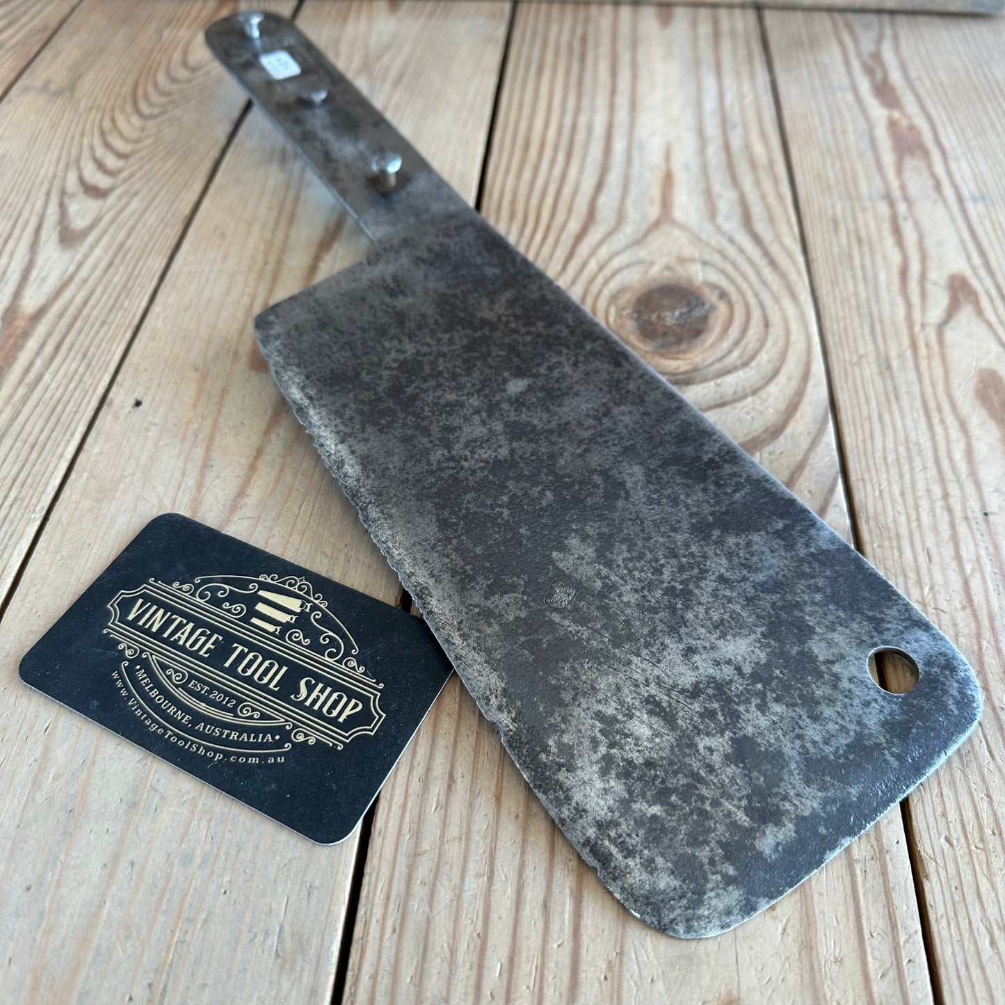 H1531 Vintage GREGSTEEL AUSTRALIA large CLEAVER BLADE AS IS project