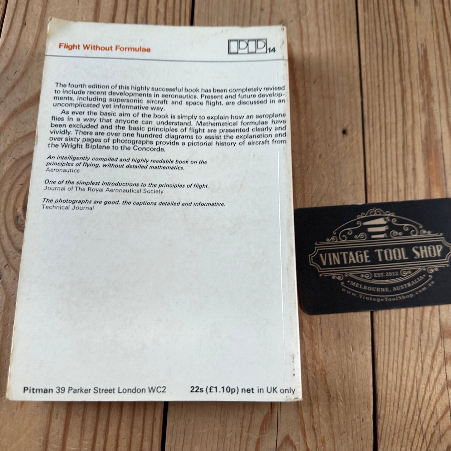XBN29 Vintage 1970 BOOK FLIGHT WITHOUT FORMULAE 4th edition by A.C.Kermode