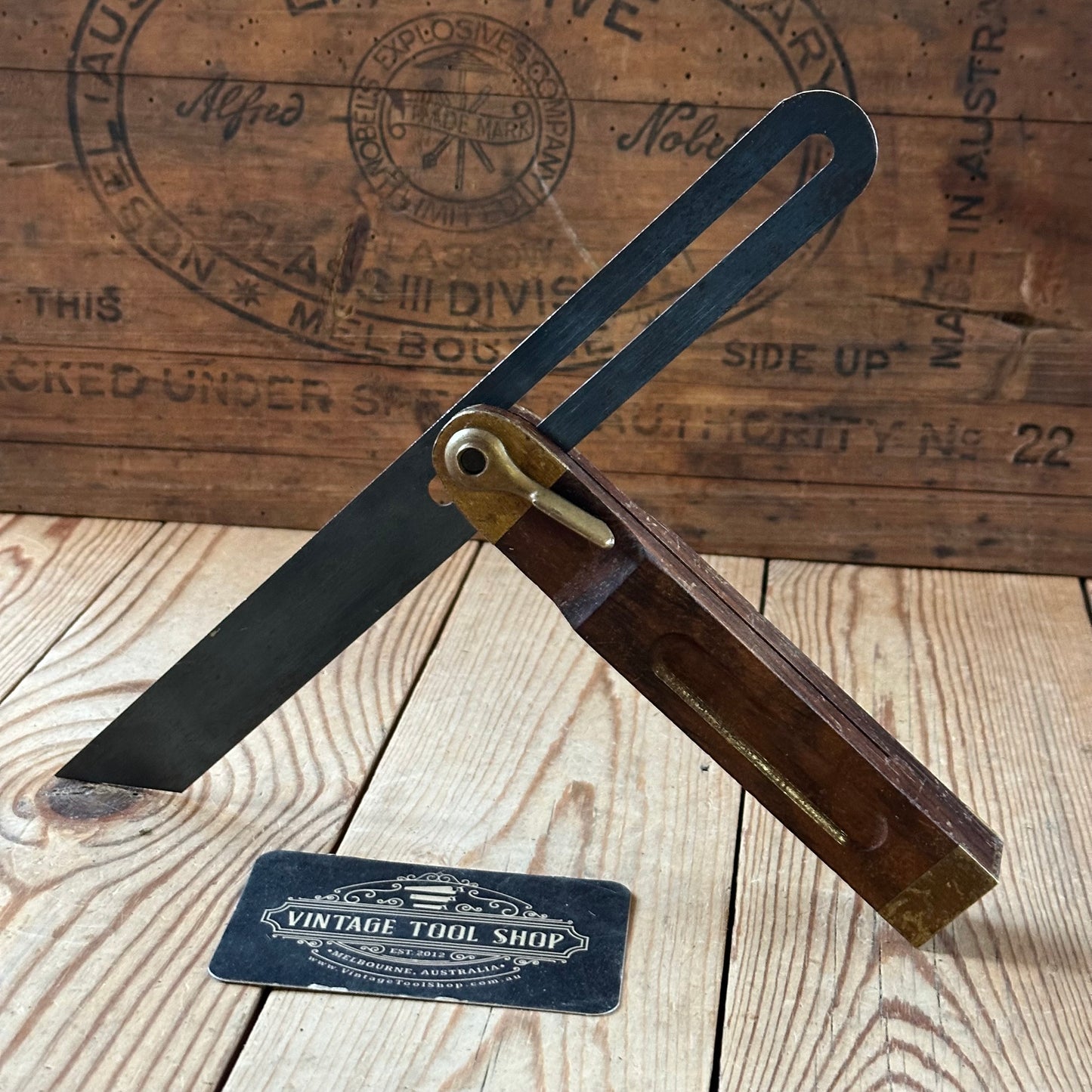 H2476 CLEAN! Vintage Rosewood & brass 10” BEVEL