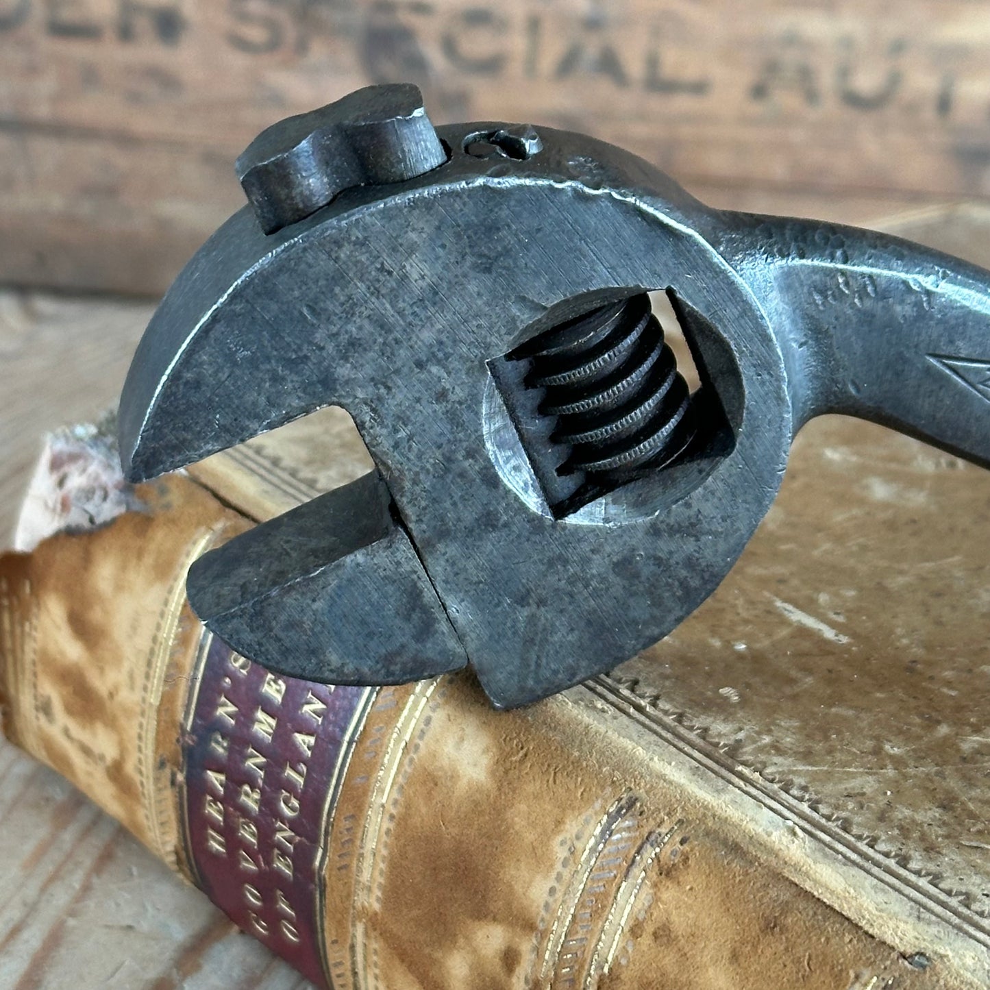 N1456 Vintage FLAG BRAND GERMANY 8” Adjustable “S” WRENCH