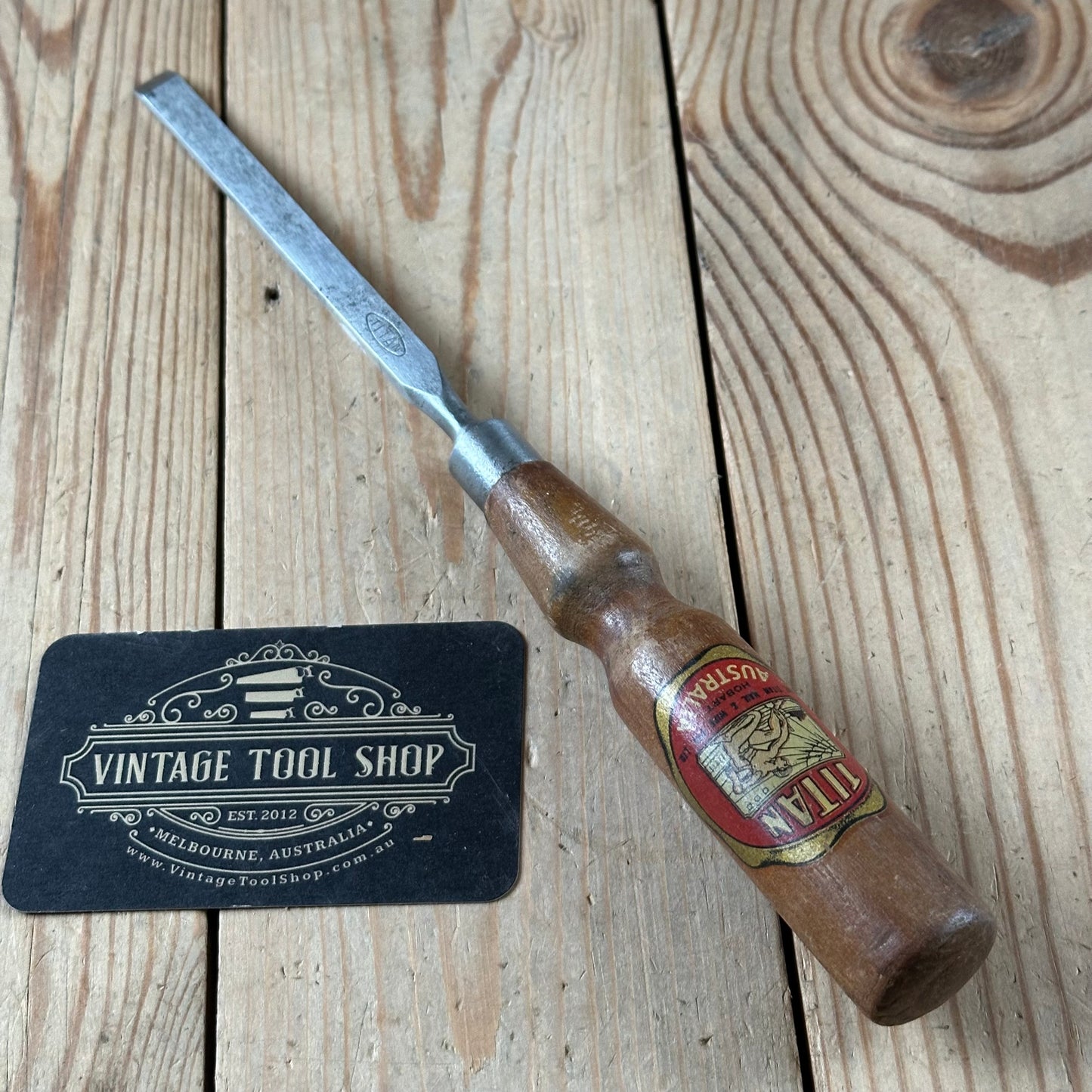 H2393 Tidy! Vintage TITAN Australia Model 131 9mm 3/8” FIRMER CHISEL 1950s