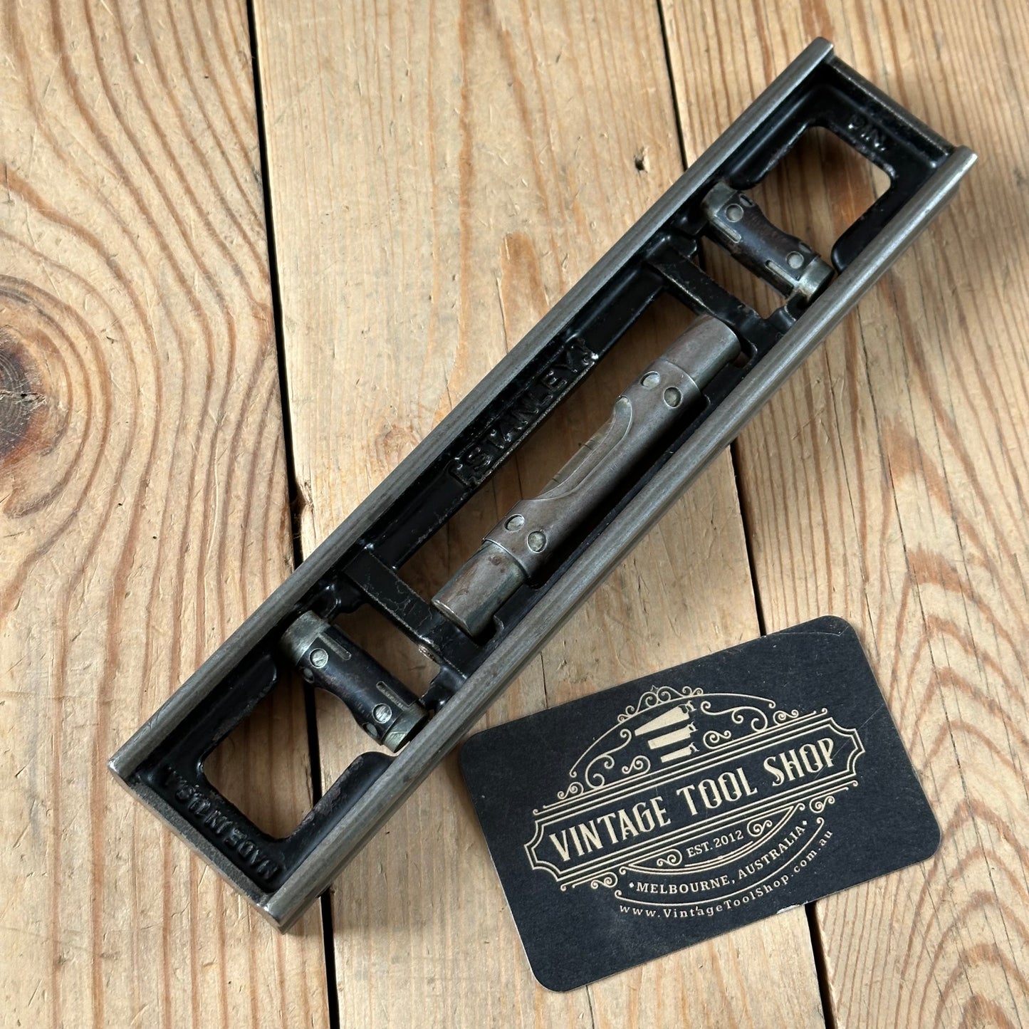 H2501 COOL! Vintage STANLEY No:36G 9” engineers METAL SPIRIT LEVEL