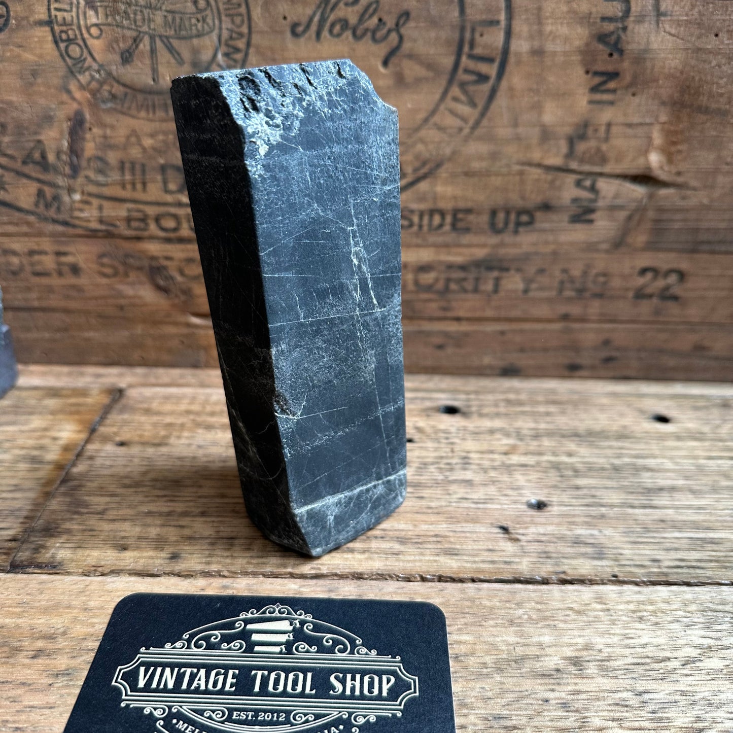 A389 Vintage BLACK TURKEY STONE Natural Sharpening OILSTONE oil