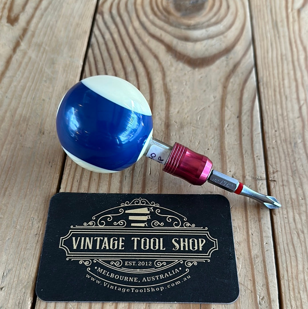 TR148 Repurposed round Blue No.10 POOL BALL HEX TIP DRIVER by Tony Ralph