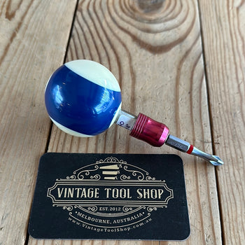 TR148 Repurposed round Blue No.10 POOL BALL HEX TIP DRIVER by Tony Ralph