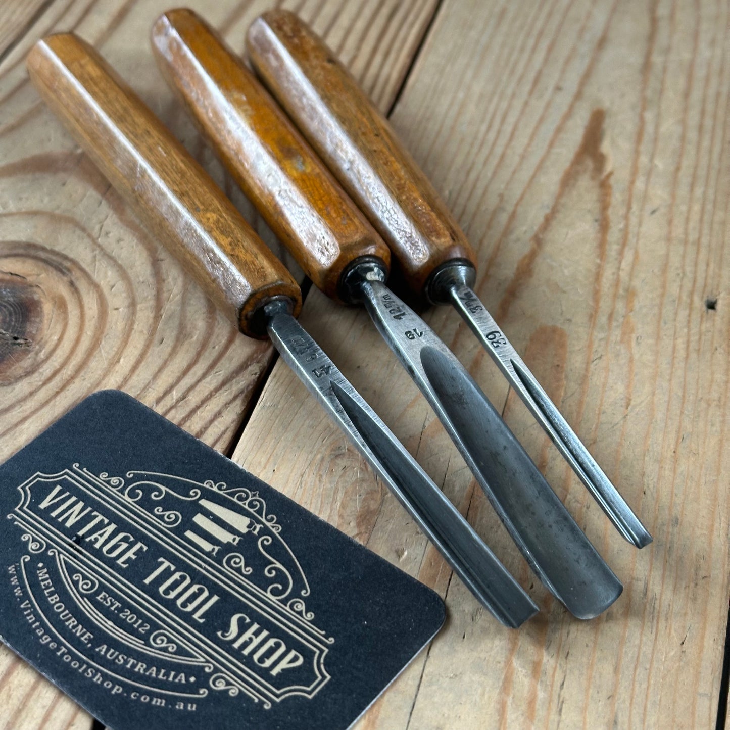 N1767 Vintage 3x DASTRA Germany carving chisel set V-GOUGE bent gouge