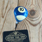 TR133 Repurposed Blue /white “10” POOL BALL awl by Tony Ralph