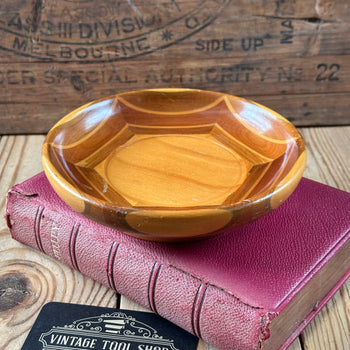 VD2312 Vintage small various New Zealand timbers laminated wooden BOWL Home DECOR