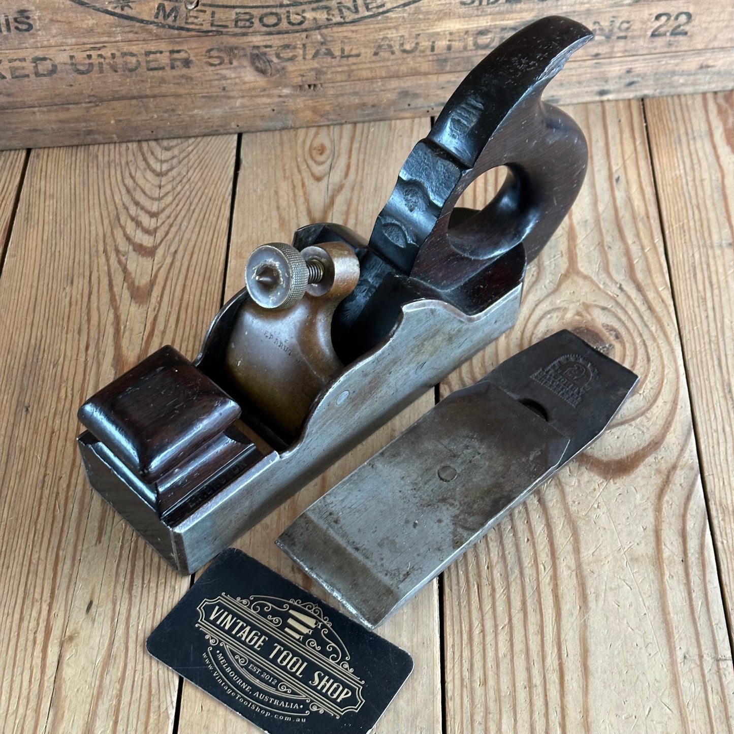 N1148 Antique UNIQUE SMOOTHING plane with Rosewood infill