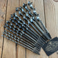 H1913 Vintage BOXED Set of 13 x IRWIN / Solid Center PATTERN wood drill BITS brace auger BIT set