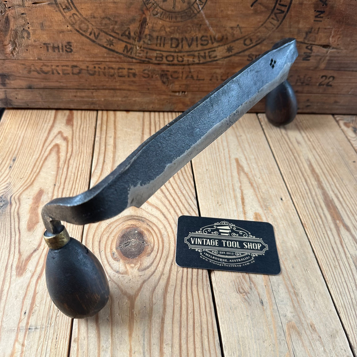 JMB41 Blacksmith made HAND FORGED 1045 steel 9”DRAWKNIFE. Made by Jacob Marcus BONESAW