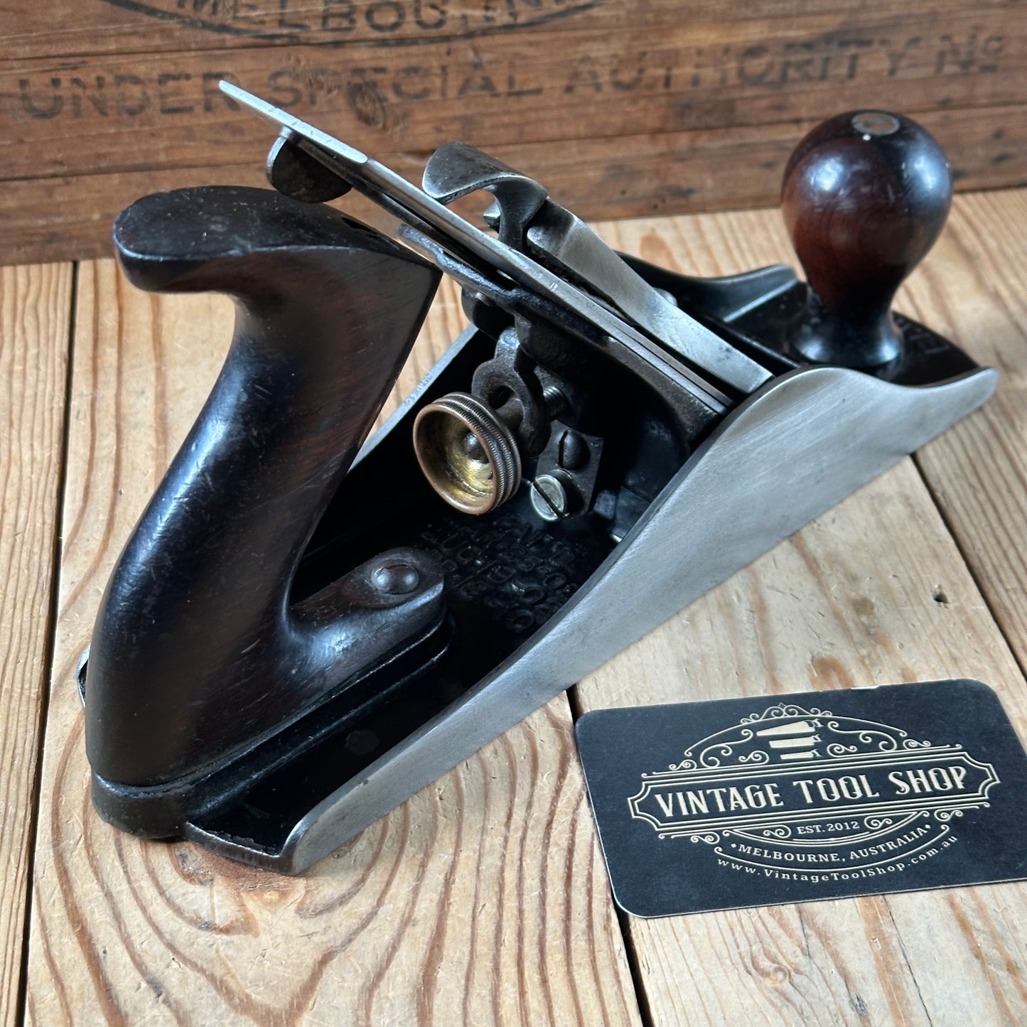 N1866 Vintage STANLEY USA Type 11 No.4 1/2 PLANE with Rosewood handles