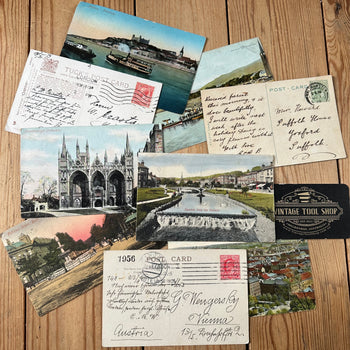 VD0-17 Vintage 9x Vienna etc EUROPEAN POSTCARD series 1905-1923 stamps handwritten souvenir post cards junk journal diary collection