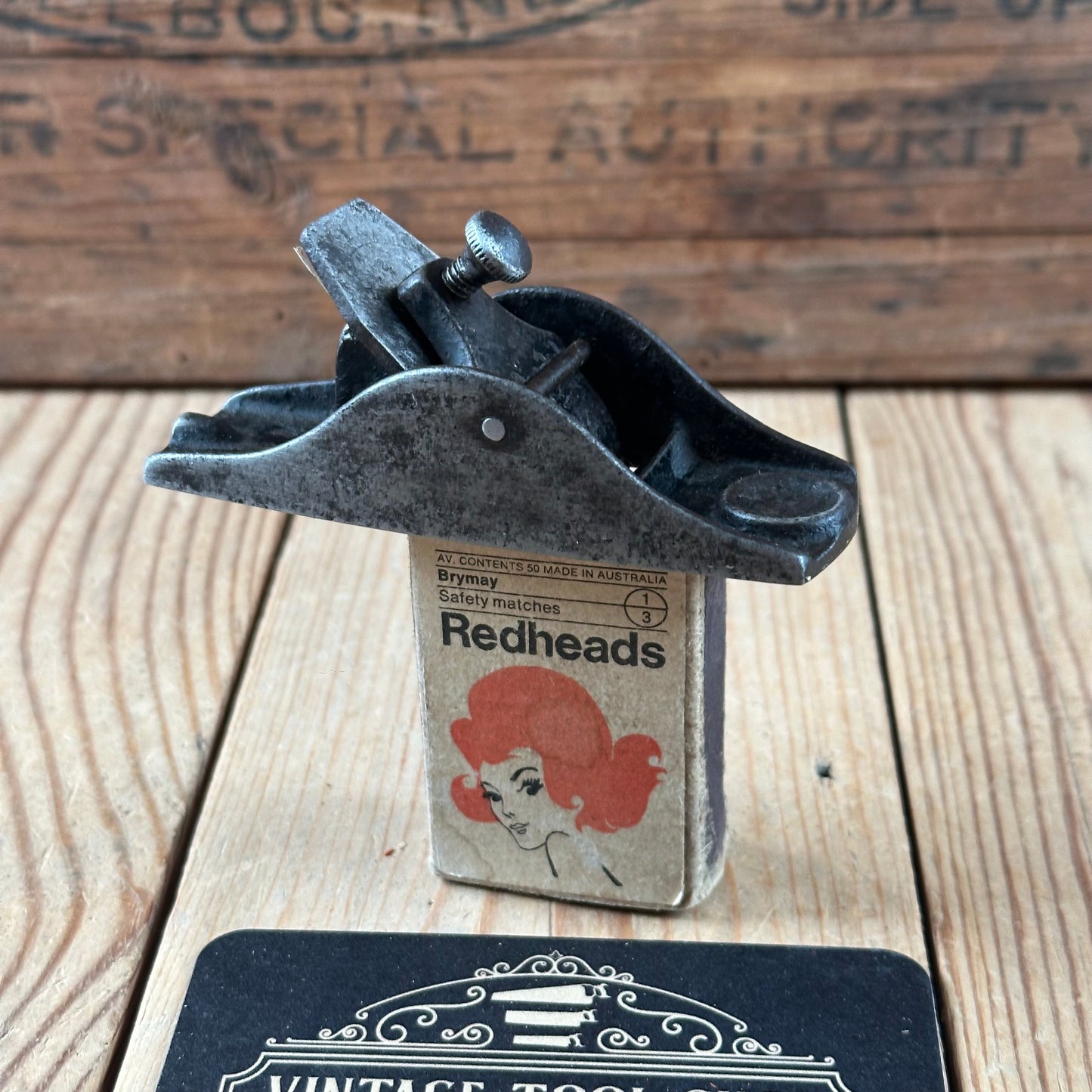N1784 EARLY! Vintage tiny STANLEY USA No.101 thumb BLOCK PLANE A logo 1867 era!