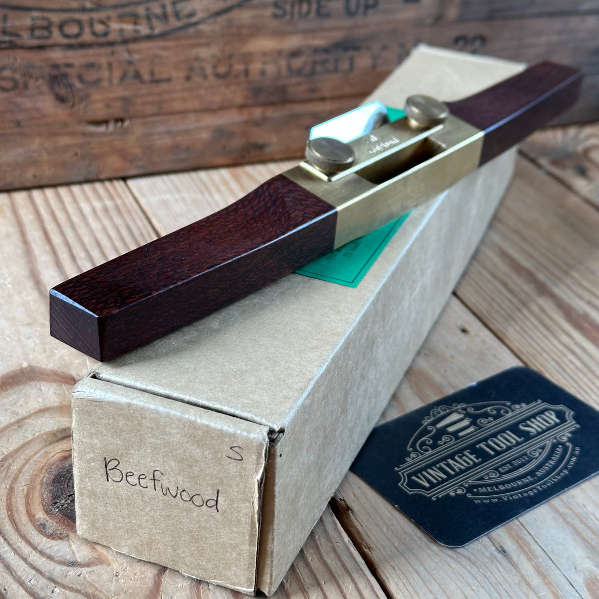C4 TIDY! Contemporary Australian HNT GORDON Beefwood FLAT SOLE  SPOKESHAVE IOB