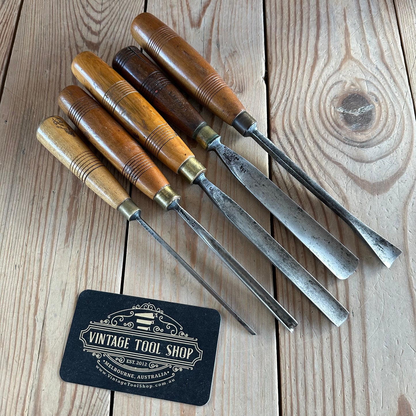D1918 Vintage 5x Carving CHISEL Set ADDIS