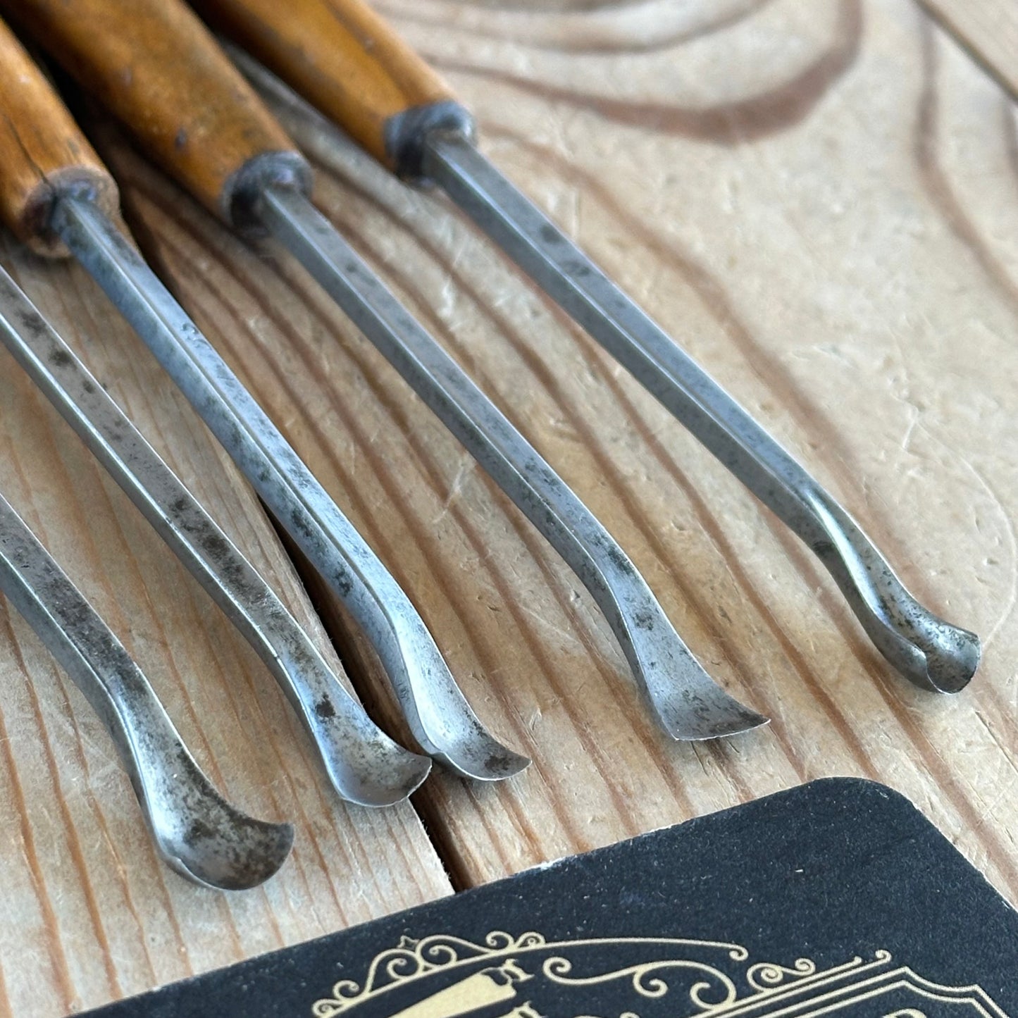 D1920 COOL! Vintage set of 8 x Carving CHISELS