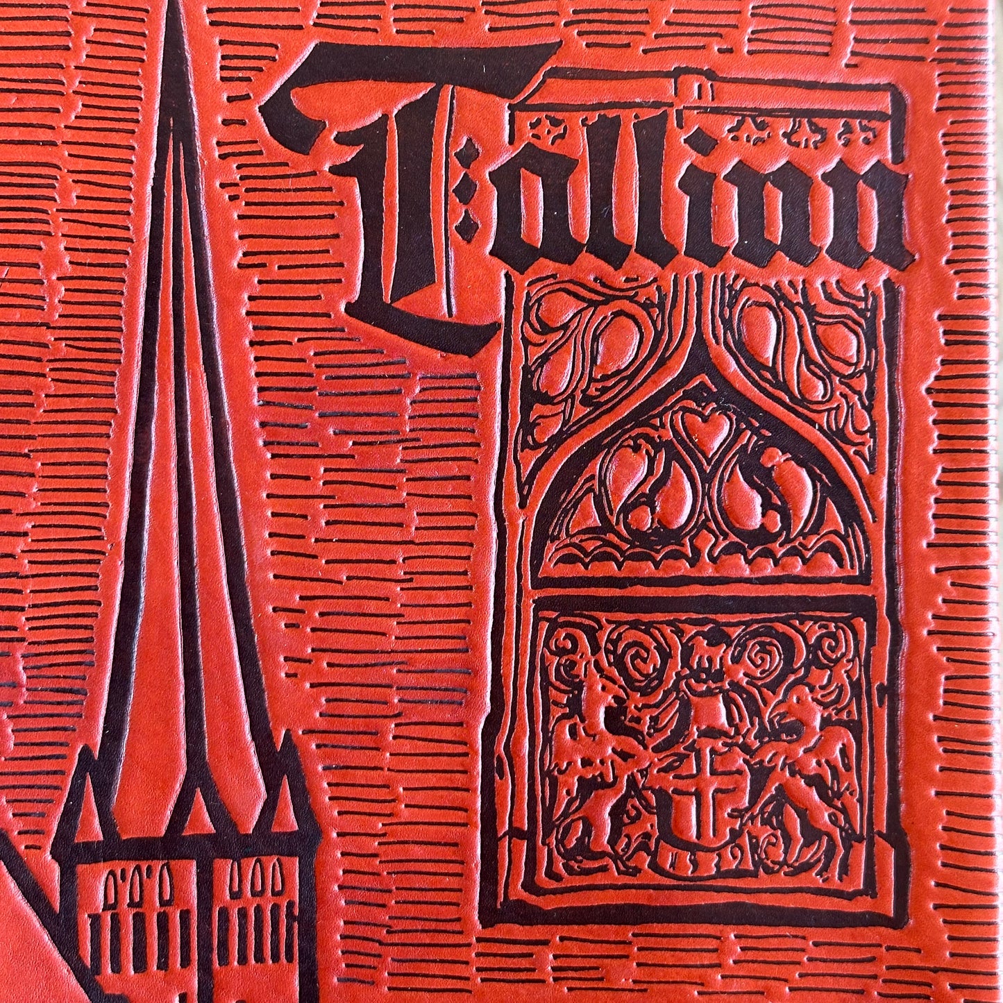 VD2260 Vintage 1980 Tallinn Olympic LEATHER BOOK notebook journal diary COVER handmade in Estonia