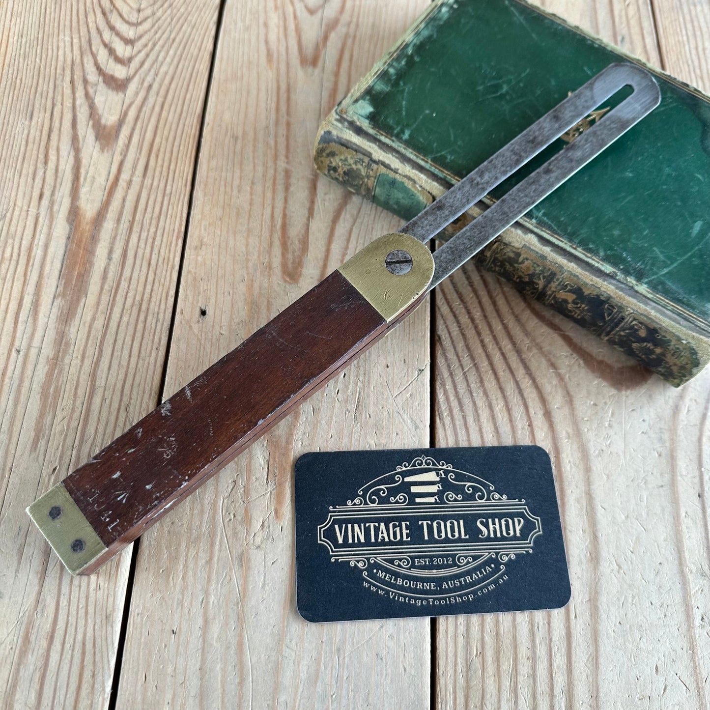 N1981 Vintage MARPLES 1941 DD mahogany & brass BEVEL