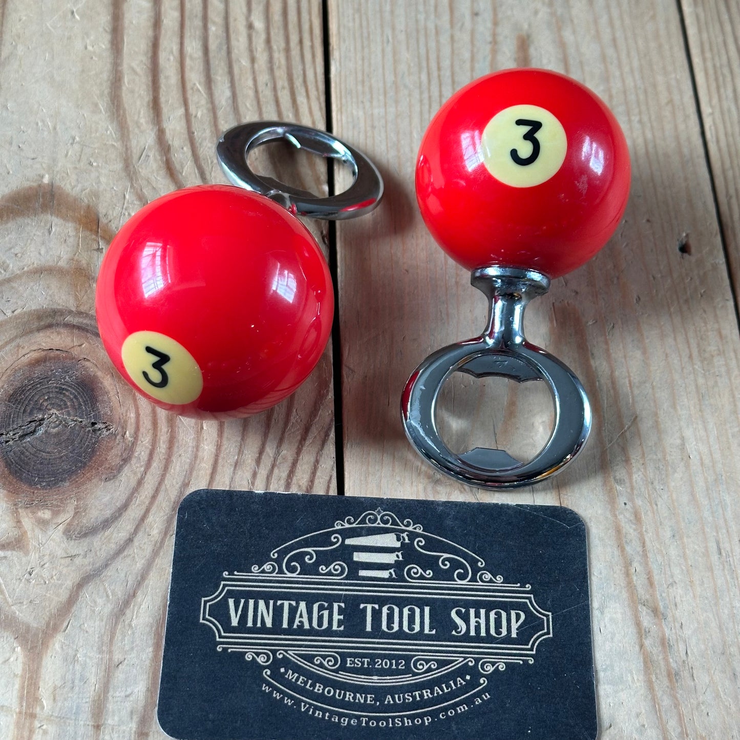 TRB NEW! AUSTRALIAN made POOL BALL BOTTLE OPENERS by TONY RALPH