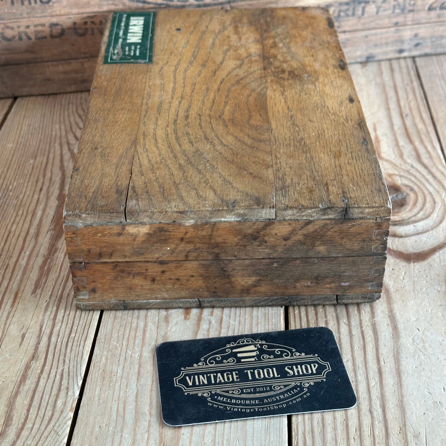 SOLD. H1967 Vintage IRWIN USA made BOXED Set of 13 x wood drill BITS brace auger BIT set