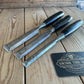 D762 Vintage set of 3 black resin handle BEVEL CHISELS