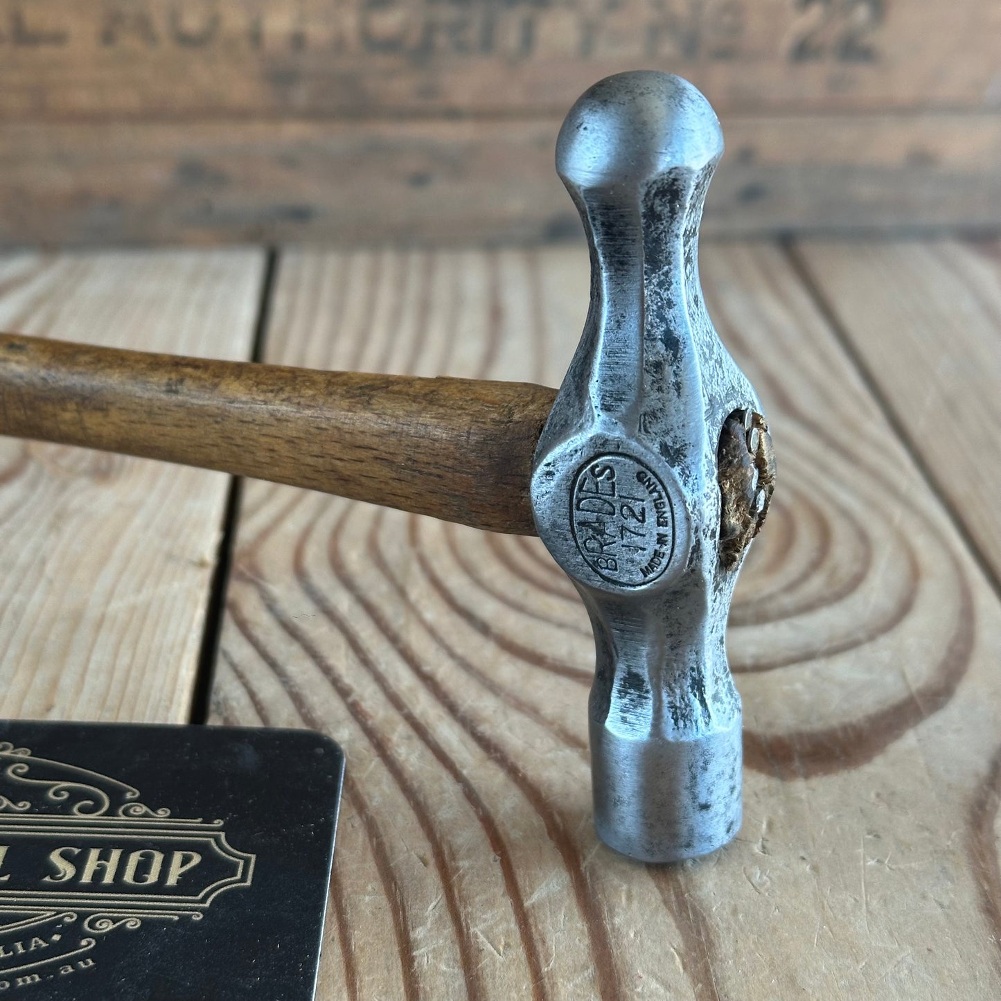 H2358 Vintage BRADES England 1721 Jewellers Ball Peen HAMMER