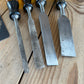 H1754 Vintage set of 5 x STANLEY Australia BEVEL chisels