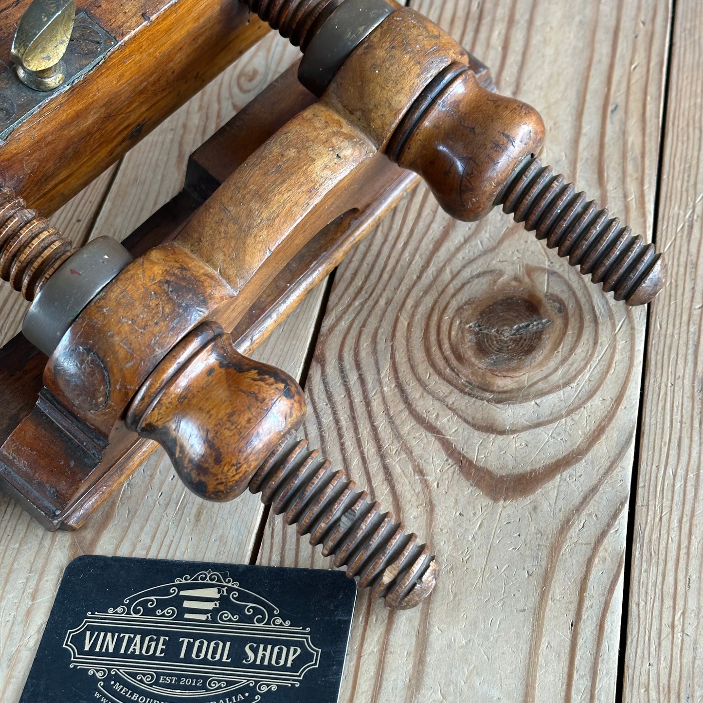 T8552 UNIQUE! Antique USER MADE Mahogany PLOUGH PLANE