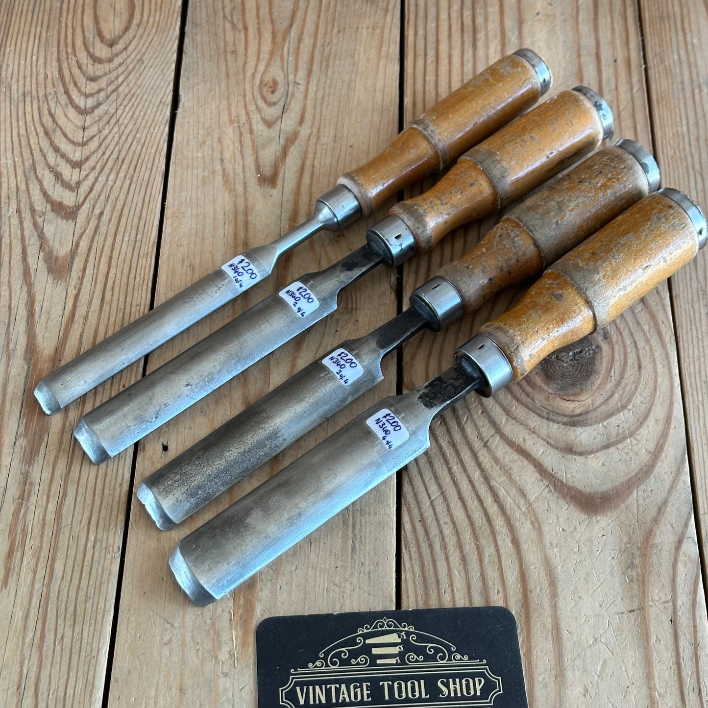 N340 Vintage set of 4 x TITAN AUSTRALIA Gouge CHISELS