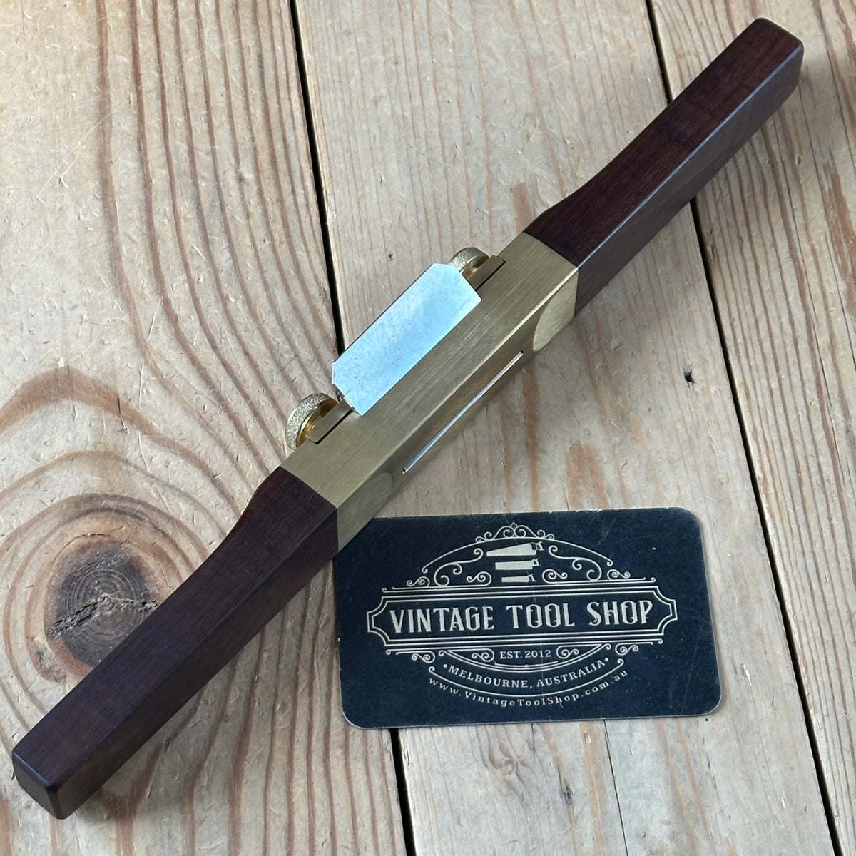 C3 CLEAN! Contemporary Australian HNT GORDON Gidgee CURVED BASE SPOKESHAVE IOB
