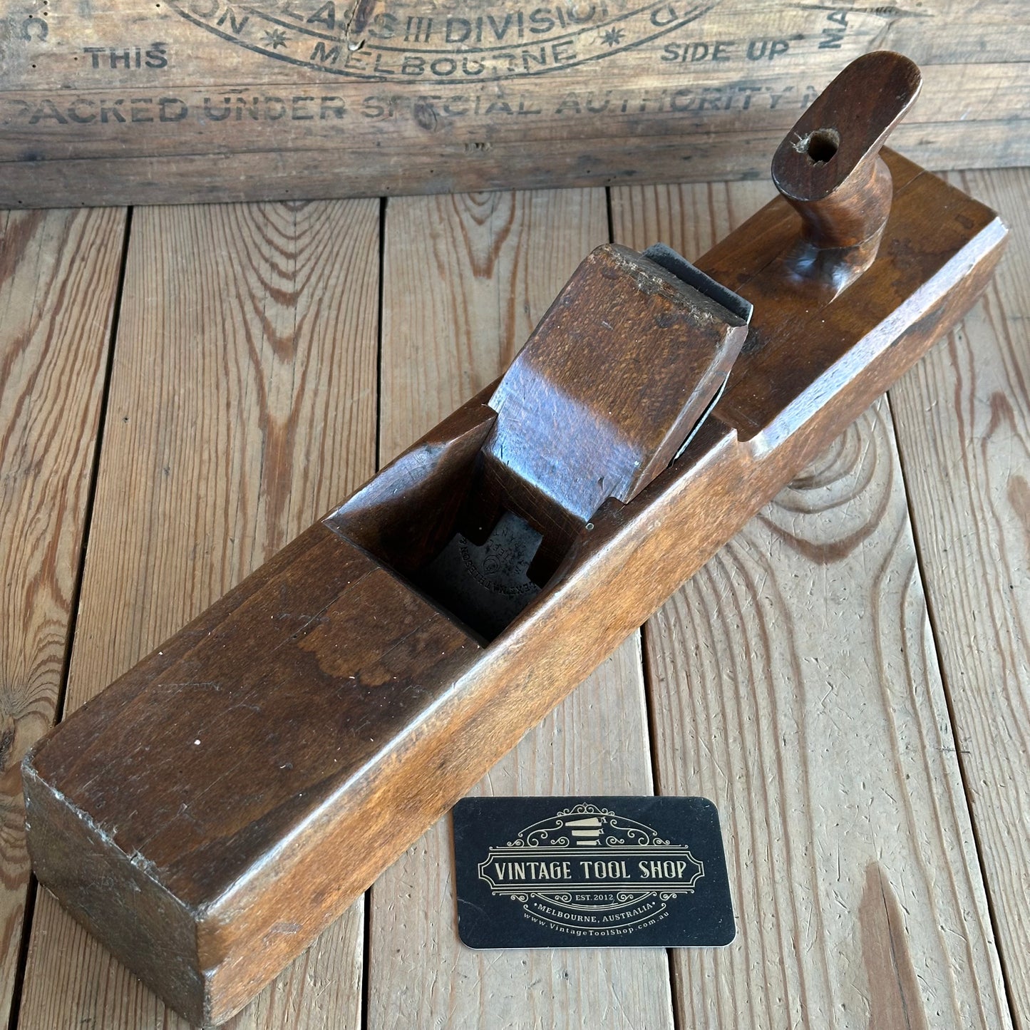 H2067 COOL! Antique 18” User Made RAZEE Wooden PLANE