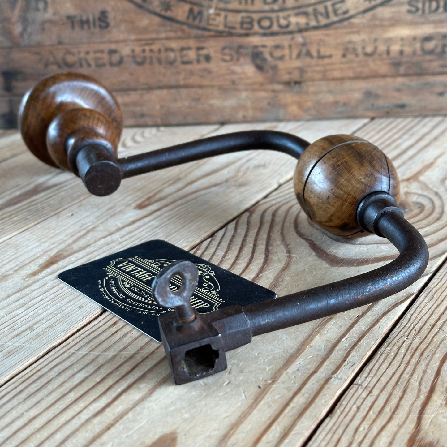 T9020 Antique FRENCH Early Style BRACE Ornate Handle Drill