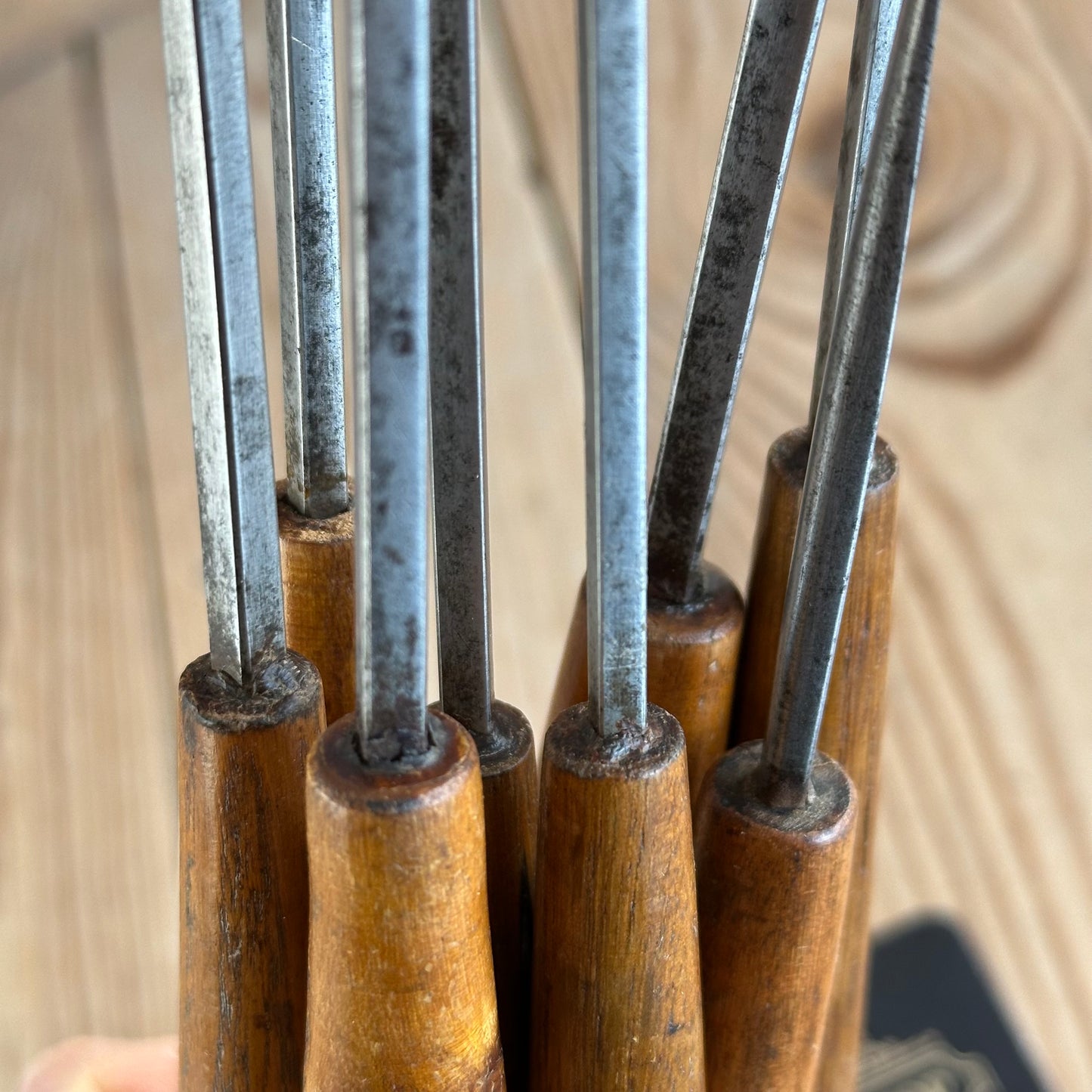 D1920 COOL! Vintage set of 8 x Carving CHISELS
