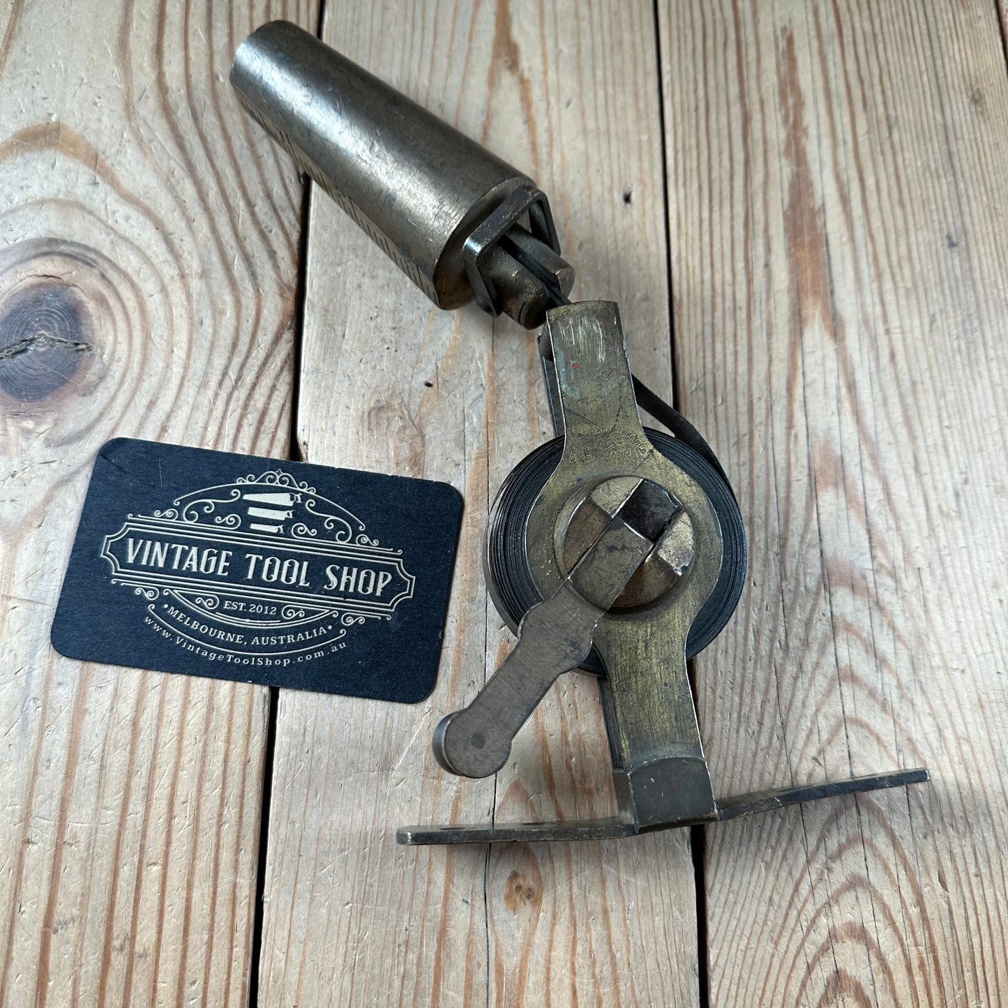 H2472 Vintage CHESTERMAN England War Department Brass TANK DIPPING  measuring TAPE