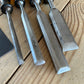 H1754 Vintage set of 5 x STANLEY Australia BEVEL chisels