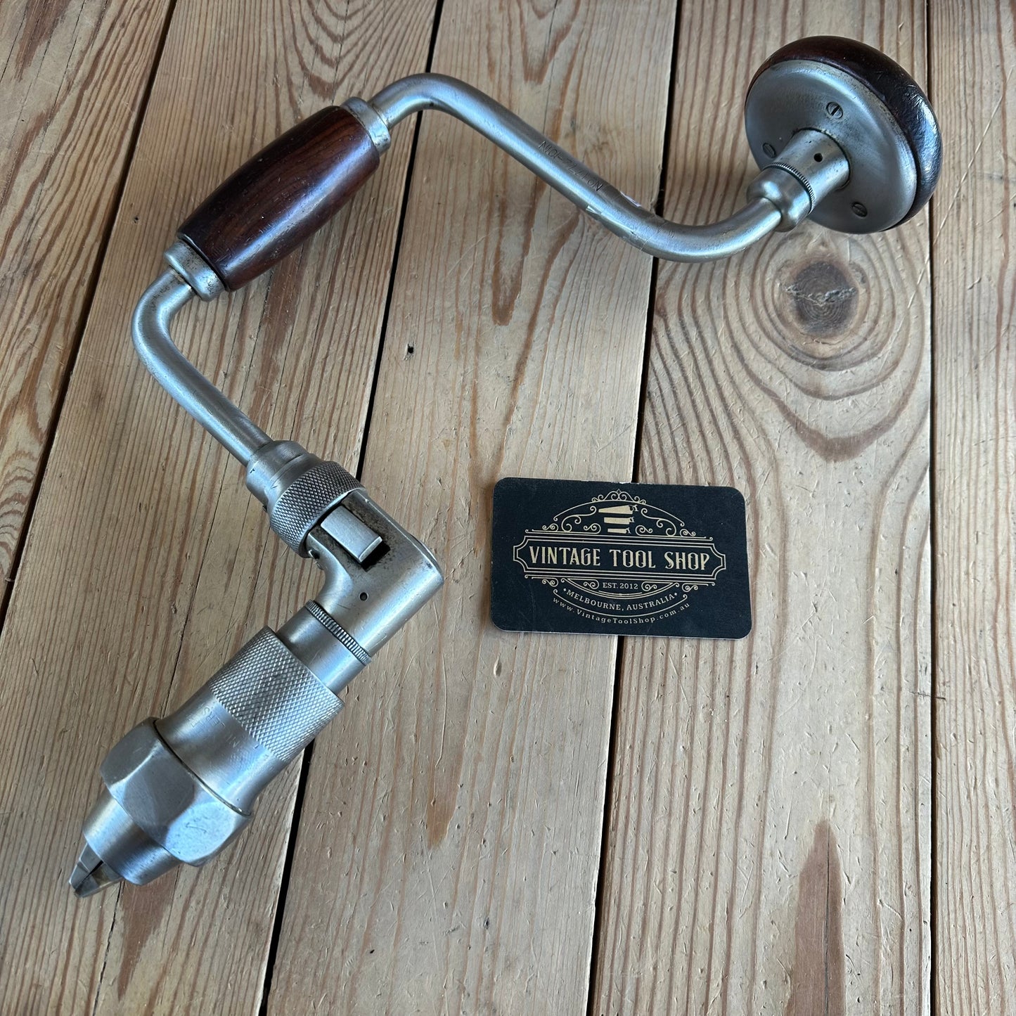 H2075 Vintage MILLERS FALLS USA No.1772 10” BRACE Cocobolo handles