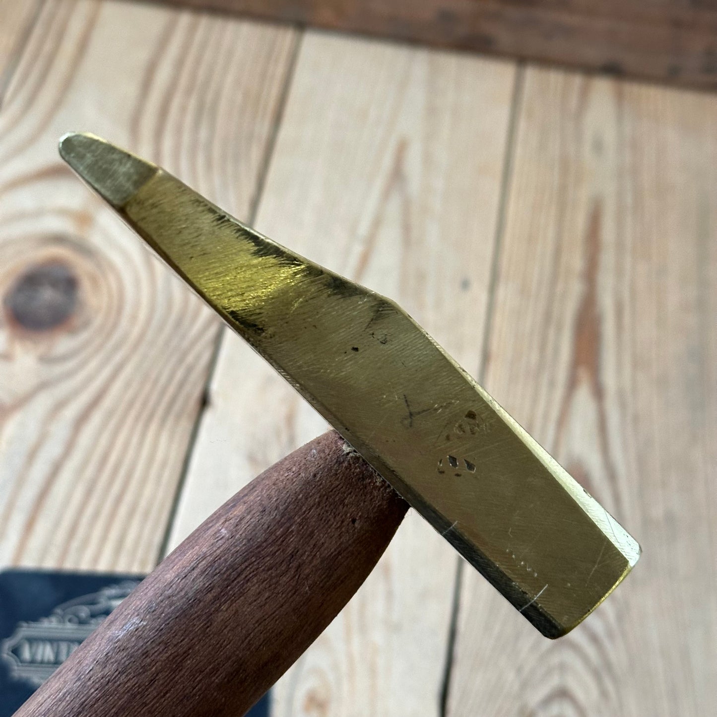 N1797 COOL! Vintage BRASS VENEER HAMMER