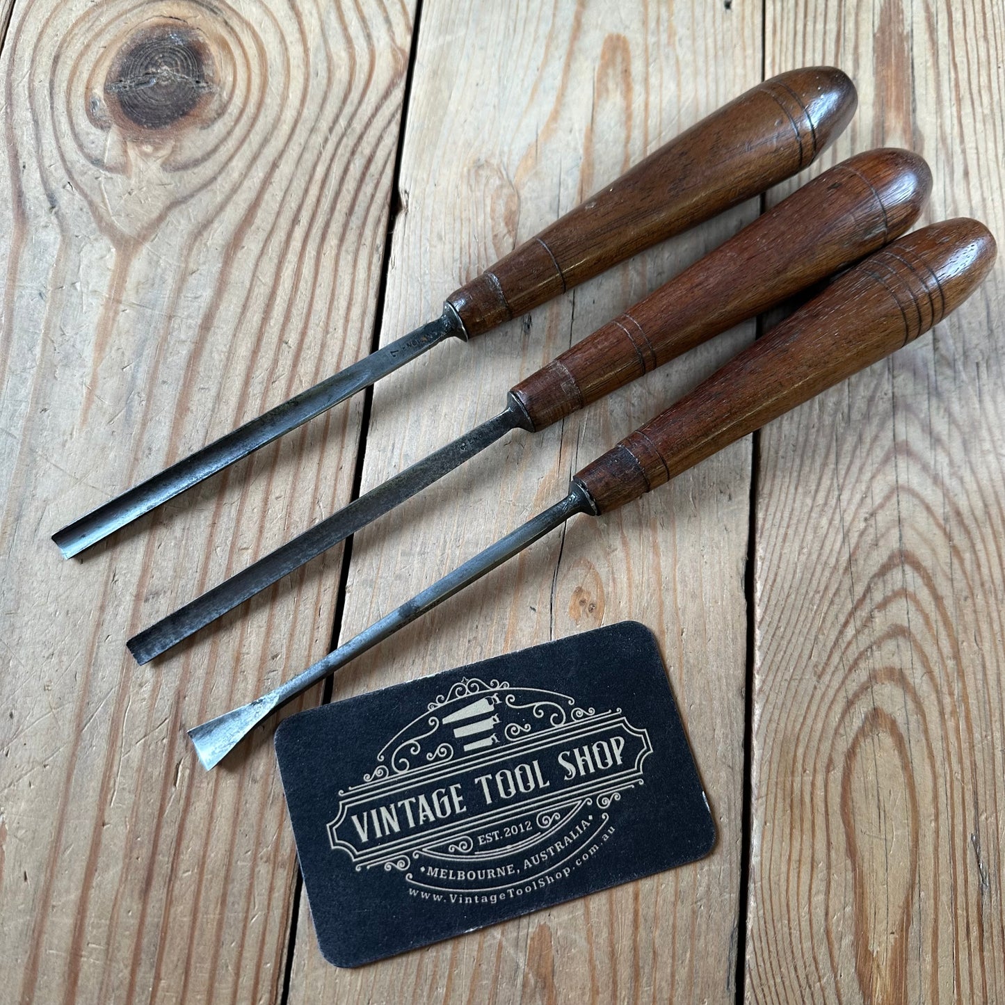 N1760 Vintage 3 x ADDIS Carving CHISEL Set
