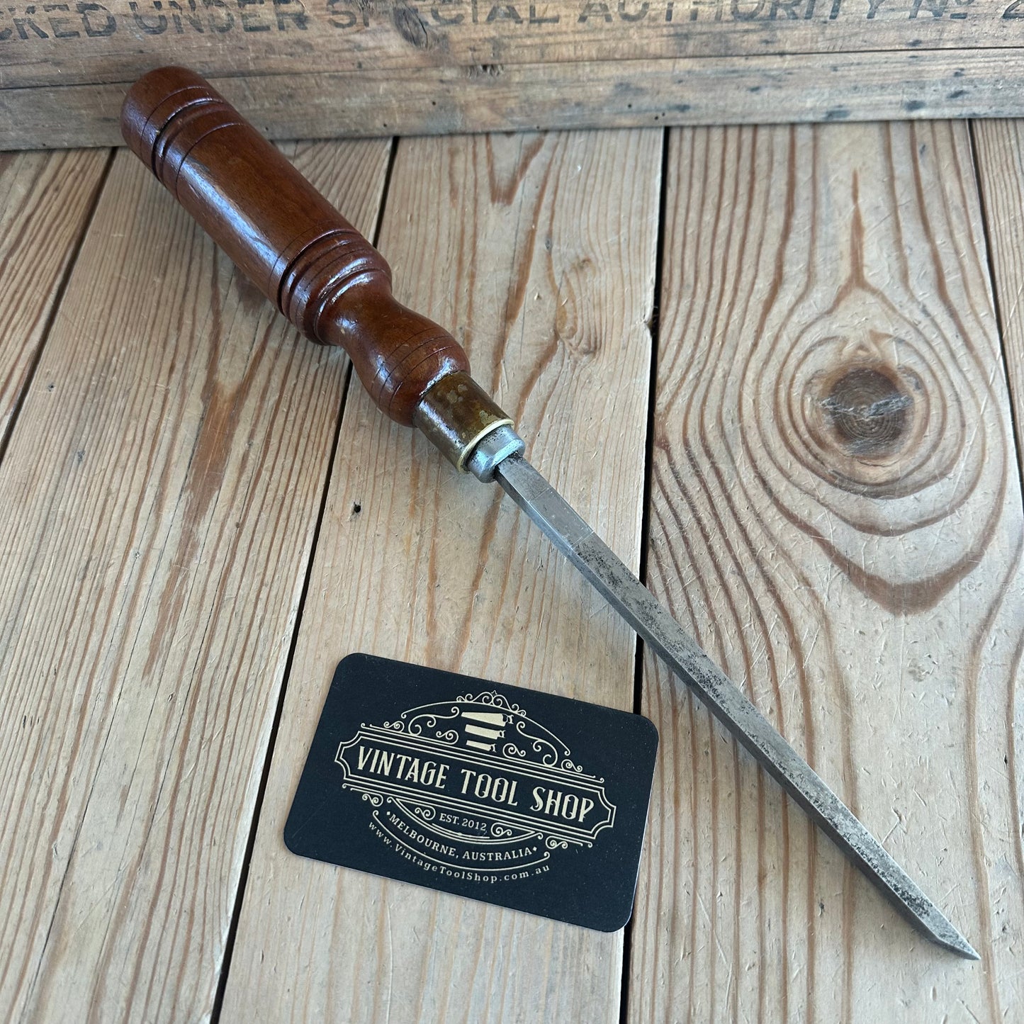 H2044 COOL! Vintage User Made 8mm SASH MORTISE CHISEL